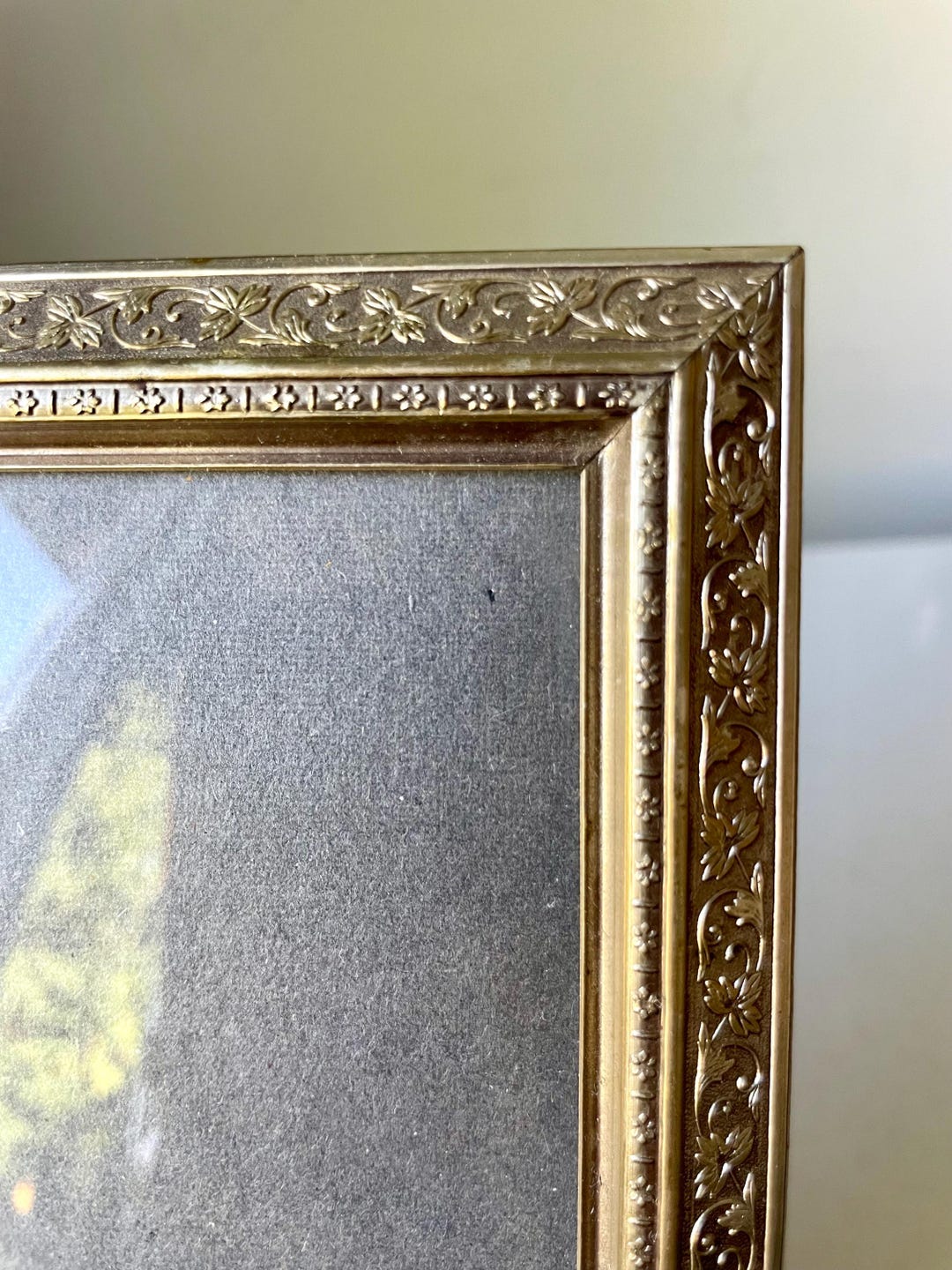 Vintage Gold Colored Metal Picture Frame 19.5 Cm X 15 Cm CONVEX Glass ...