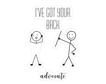 3x3 I've Got Your Back Sticker for SLPs OTs PTs BCBAs, RBTs, inclusion, autism acceptance, diversity, counselors, and teachers