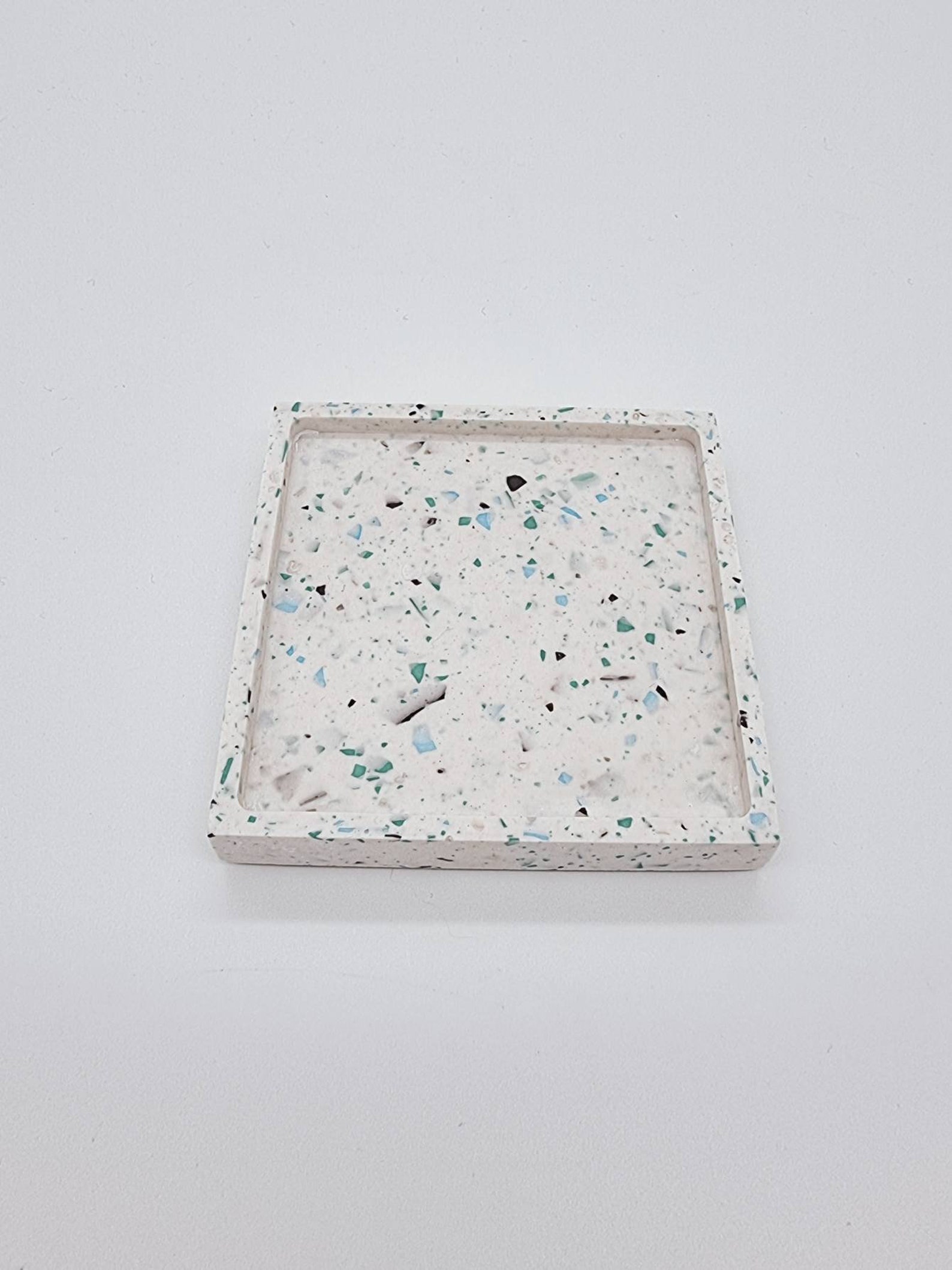 Jesmonite Terrazzo Square Tray Home Decor Handmade coaster Etsy