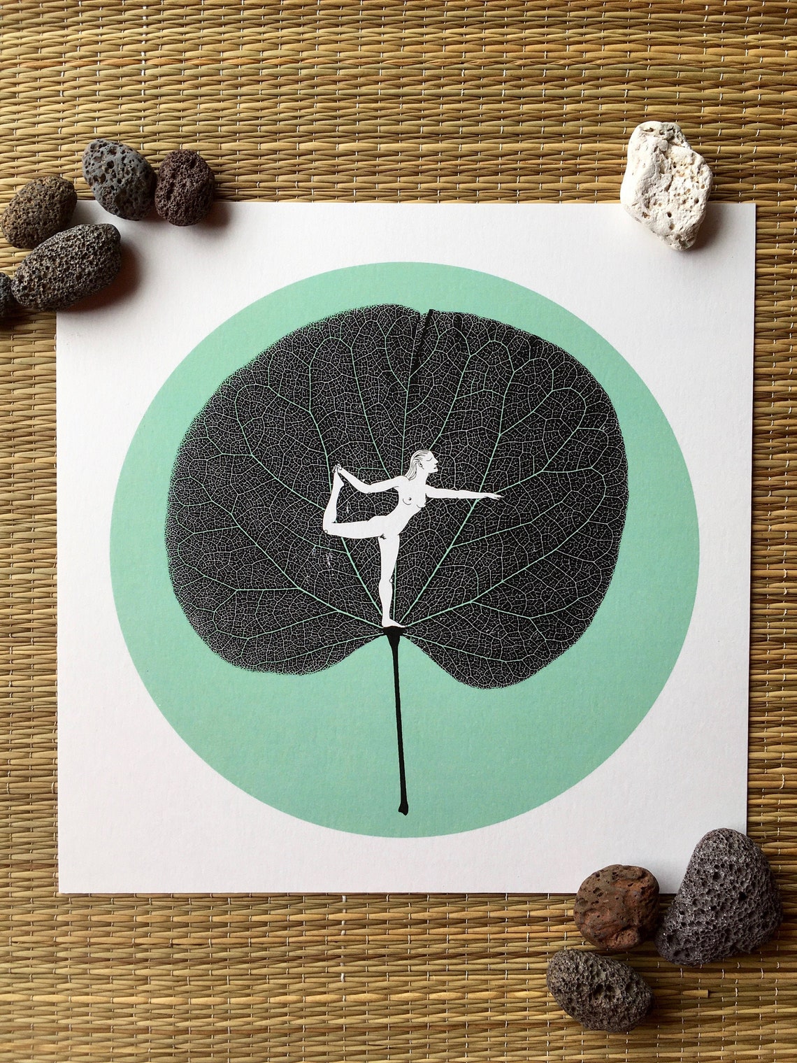 Yoga on a Leaf yoga practice wellness balance woman Etsy
