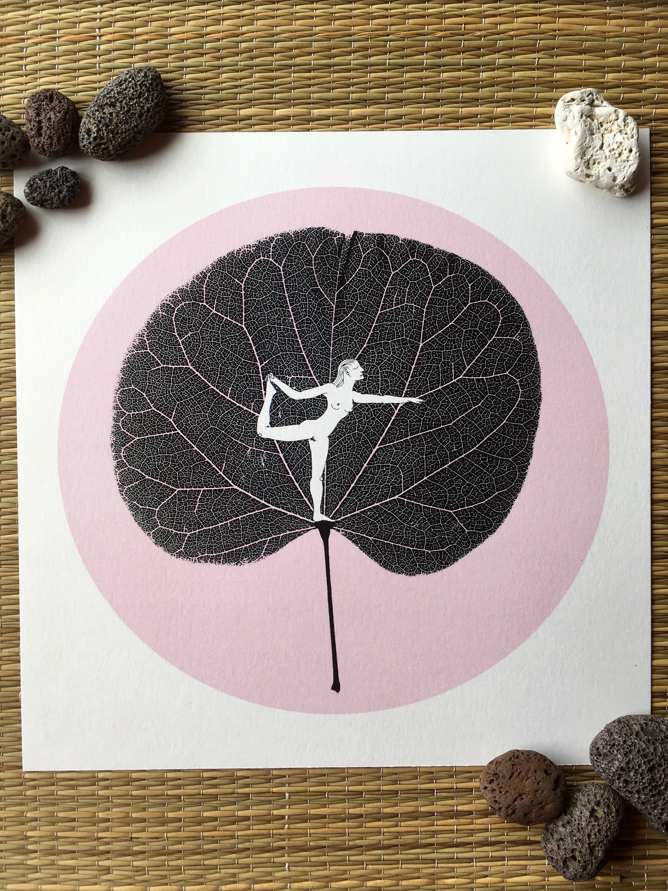 Yoga on a Leaf yoga practice wellness balance woman Etsy