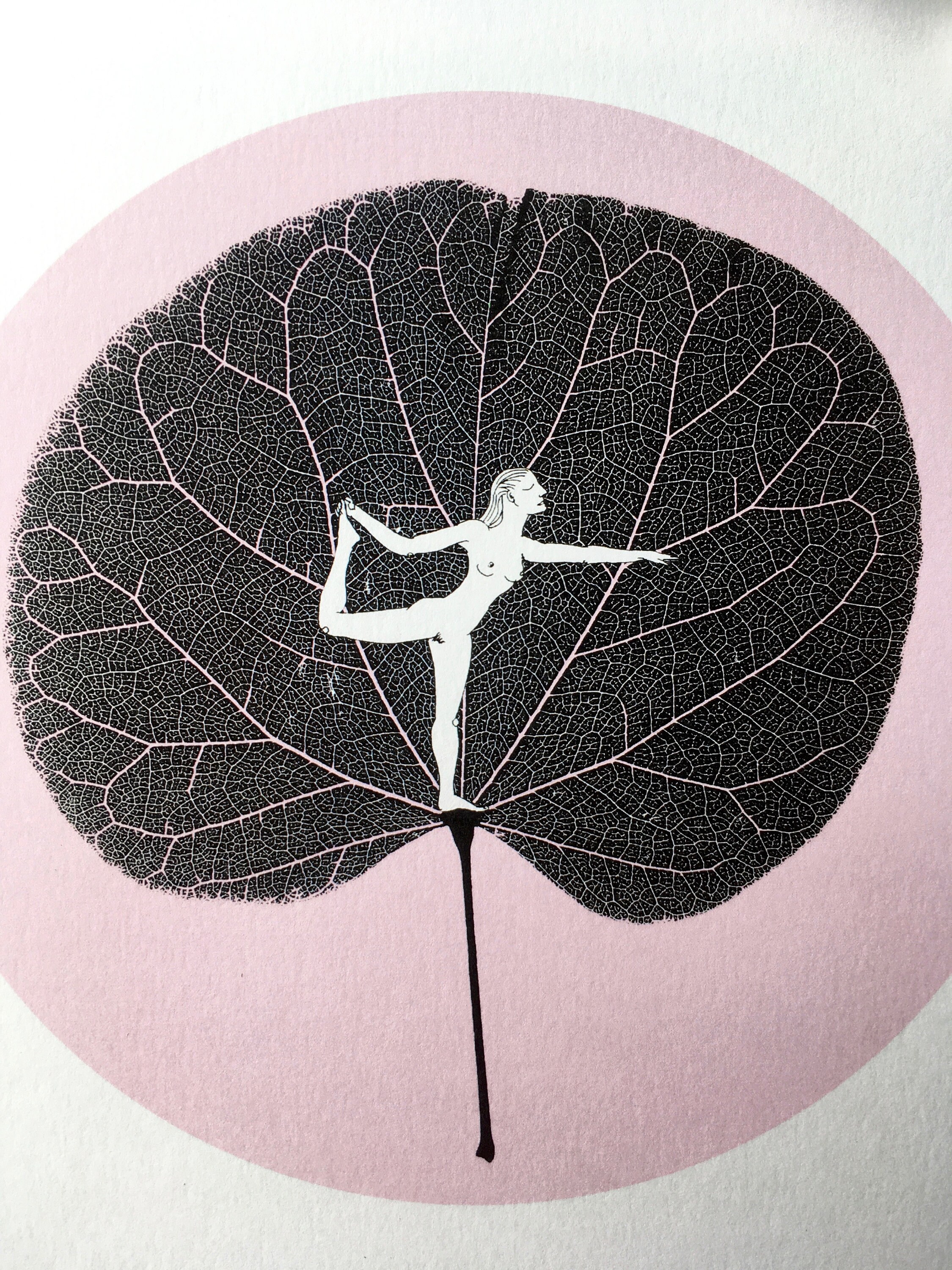 Yoga on a Leaf yoga practice wellness balance woman Etsy