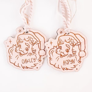 Personalized Santa Name Tag, Santa Gift Tag, Santa Ornament, Christmas Ornament, Personalized Stocking Tag, Christmas decor,