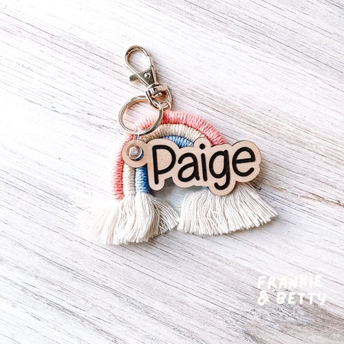 Personalized Keychain Boho Keychain Tassle Keychain Name Etsy