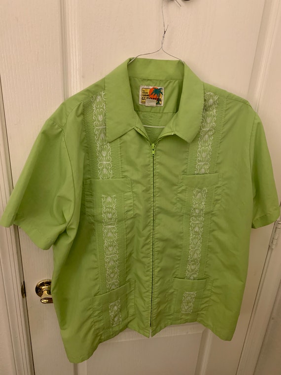 Key lime 70s guayabera shirt