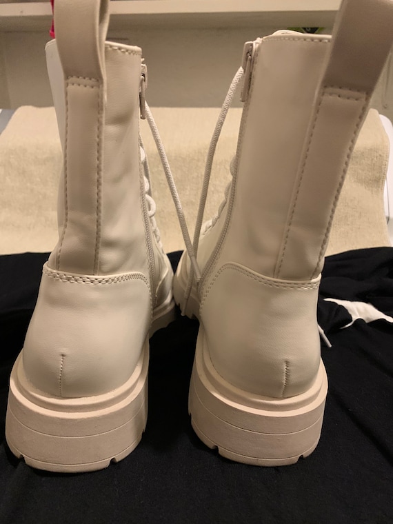 Woman’s off white combat boots - image 3