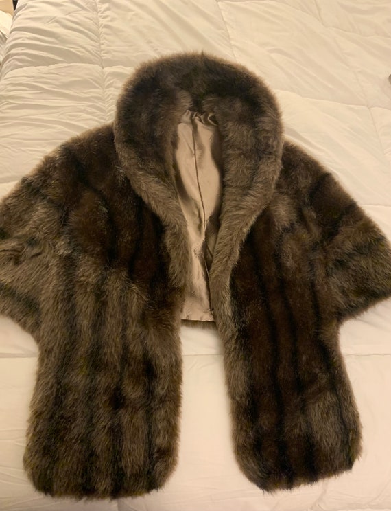 Vintage Sears fur mink shawl - image 5