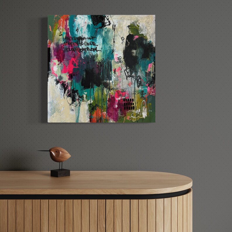 Curious Abstract Image Original Abstract Acrylic Painting on Gallery Wrapped Canvas • Curious ...
