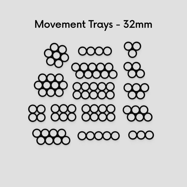 32mm Movement Trays for Warhammer 40k, Age of Sigmar, Tabletop Wargames