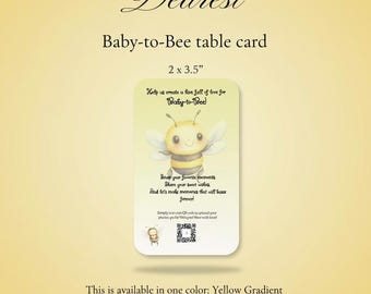 Baby-to-Bee QR Code Card Template | Baby Shower | Editable in Corjl | 2 x 3.5 inches