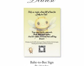 Baby-to-Bee QR Code Poster Template | Baby Shower | Editable in Corjl | 18 x 24 inches