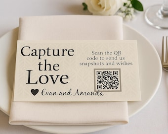 QR Code Event Card: Elegant Modern Design (3.5 x 2 in, Editable Template)