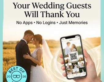 Custom QR Code Wedding Photo Gallery | Guest photo and video Uploads (Digital)