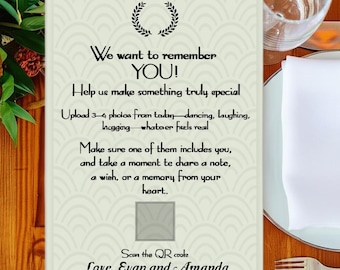 Mint QR Code Wedding Guest Photo Card - 5x7 Customizable Template