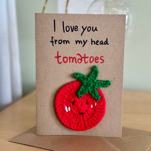 Crochet Birthday Card/Greeting Card/Personalised Card/Gift for Her/Daddy Gift/Customised Message/Creative Tomato Love Birthday Card