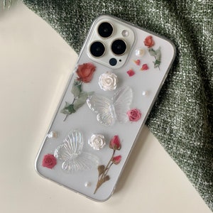 Luxury 3D Butterfly and Rose Phone Case/Creative Handmade Glitter Silicone Case for iPhone 13 12 11 ProMax 13 12Pro 13 12 11 XSMax X/XS XR image 6
