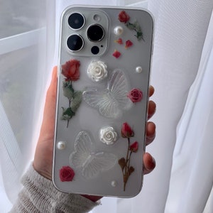 Luxury 3D Butterfly and Rose Phone Case/Creative Handmade Glitter Silicone Case for iPhone 13 12 11 ProMax 13 12Pro 13 12 11 XSMax X/XS XR image 8