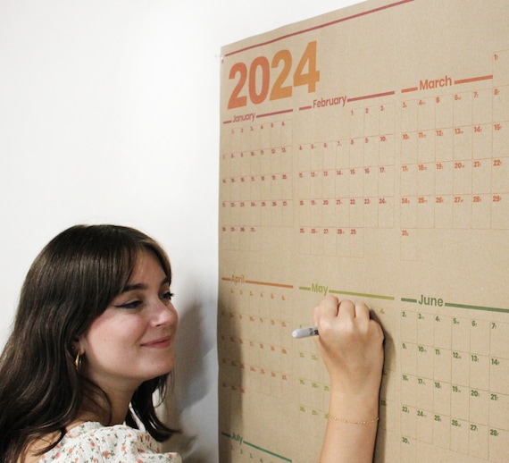 2024 Large Wall Calendar, 2024 Production Calendar, 2024 Company Calendar,  100% Recycled Wall Calendar 