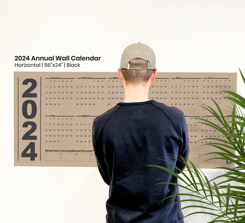 2024 Annual Wall Calendar, 100% Recycled Wall Calendar horizontal