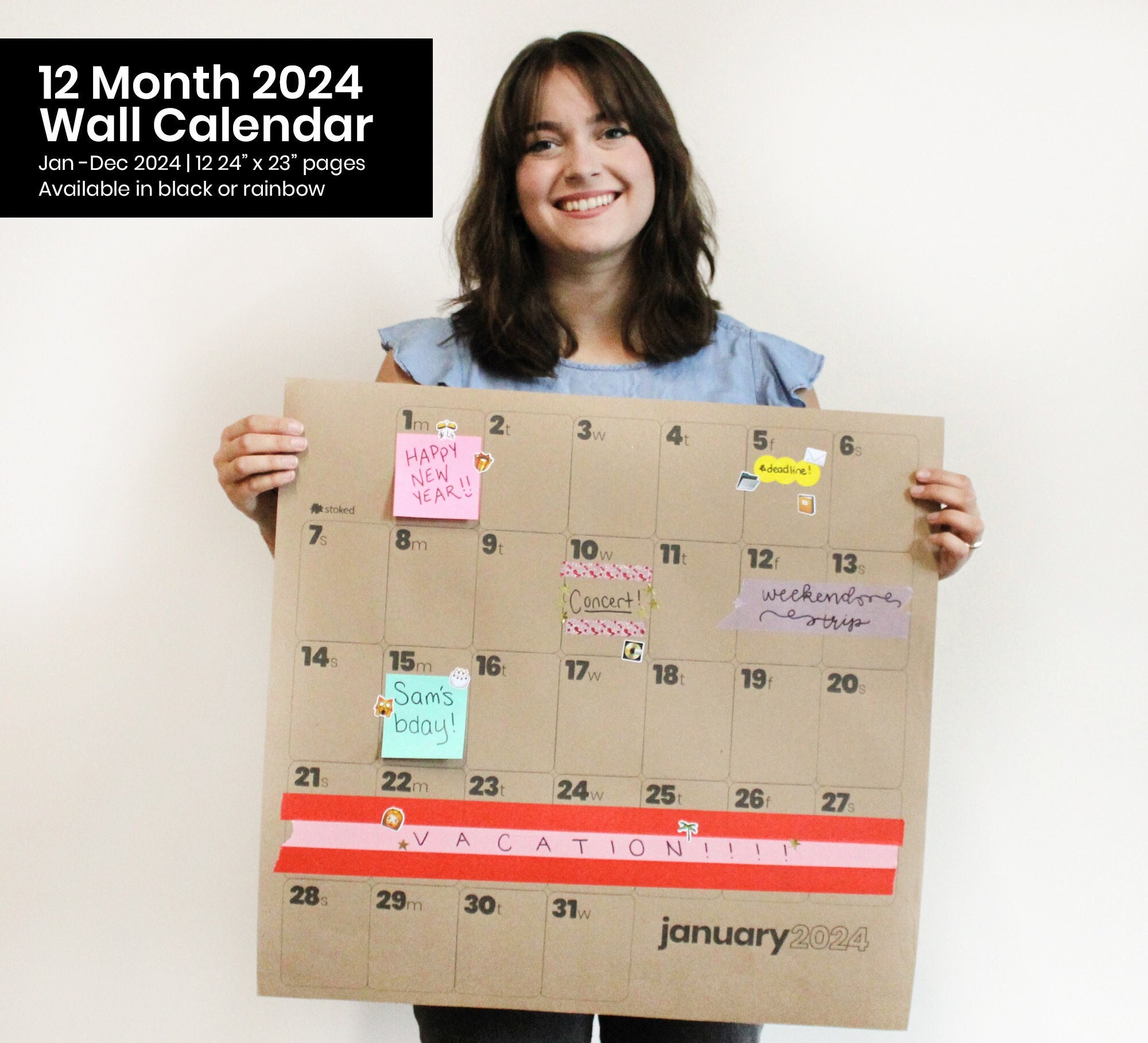 DIY Giant Post-it Wall Calendar  Wall calendar, Diy calendar wall, Wall  planner