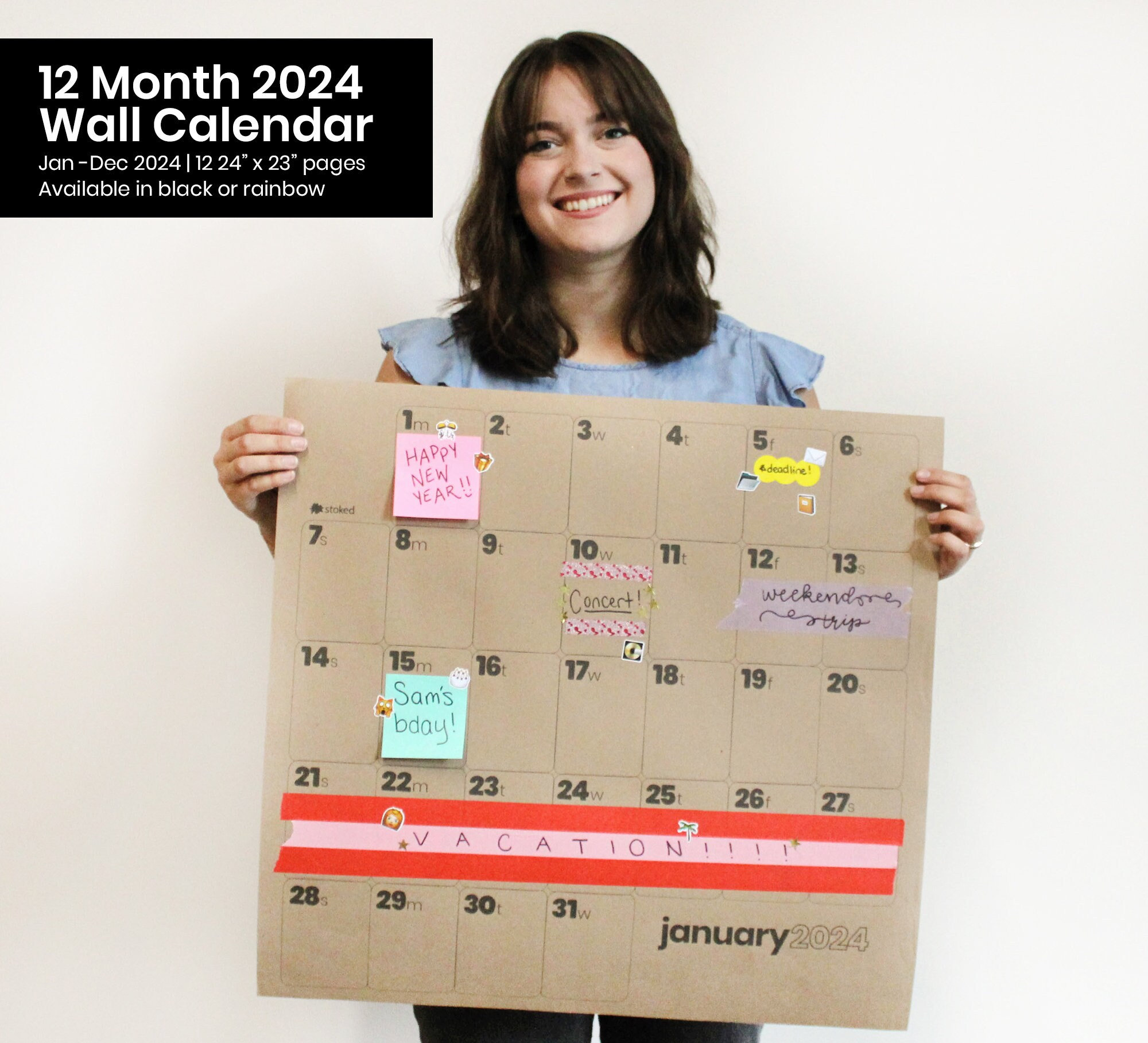 2024 Large Wall Calendar, 2024 Production Calendar, 2024 Company