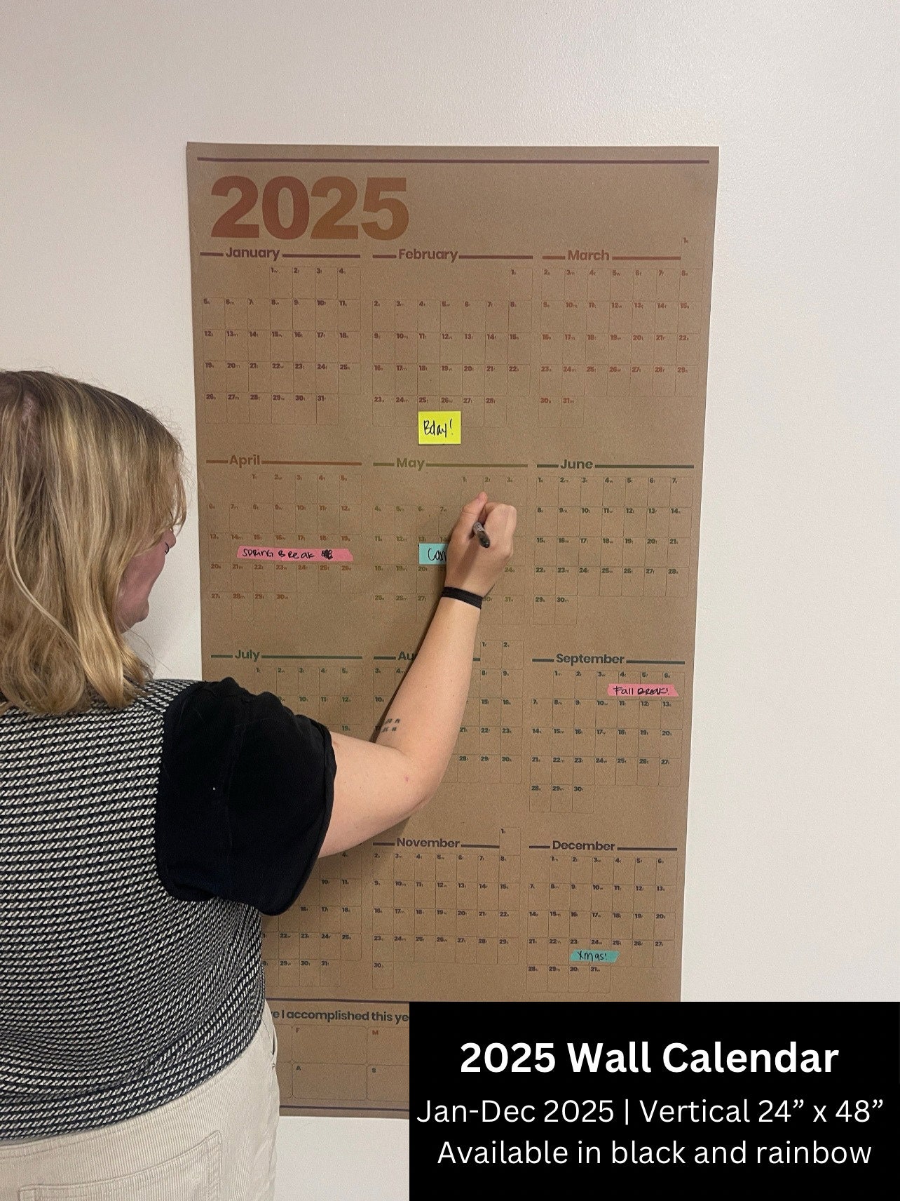 2025 Annual Vertical Wall Calendar, 100% Recycled Wall Calendar