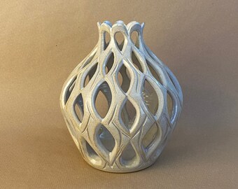 Hand Made Carved Ceramic Vase