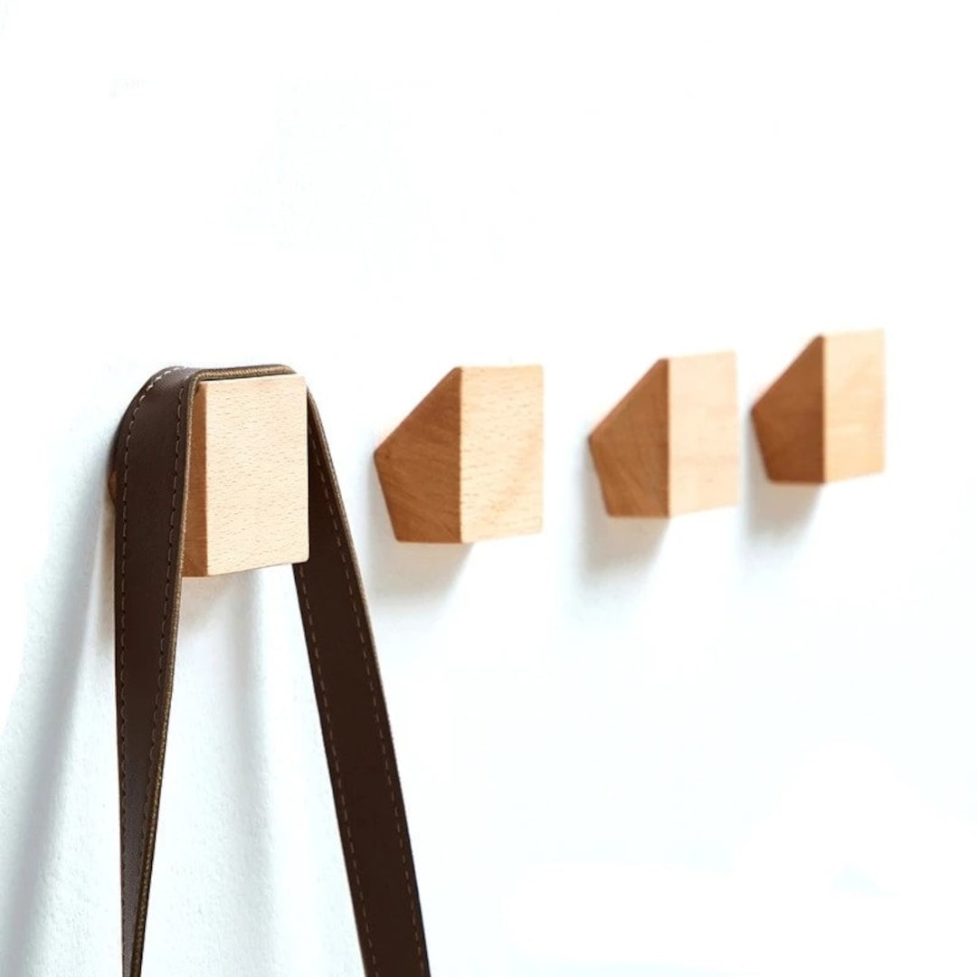 Scandinavianinspired Wood Wall Hooks, Home Decor, Coat Hooks, Wall