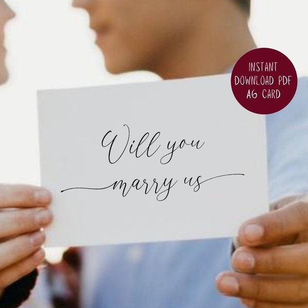 Will You Marry Us Card IMPRIMABLE A6