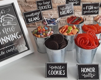 Graduation Candy Bar Labels Sign Buffet PRINTABLE