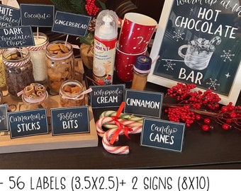 PRINTABLE Hot Chocolate Bar Sign Labels Cocoa Kit