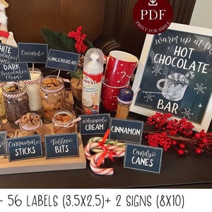 PRINTABLE Hot Chocolate Bar Sign Labels Cocoa Kit