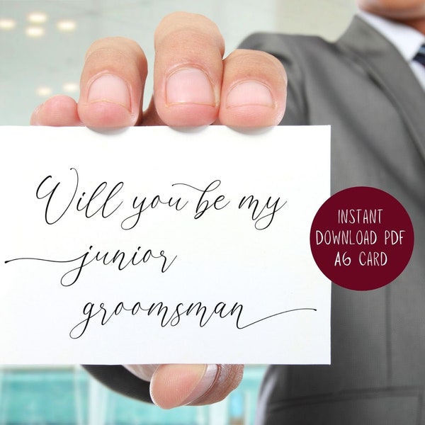 Will You Be My Junior Groomsman Card PRINTABLE A6