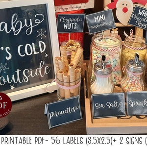 Hot Chocolate Bar PRINTABLE Labels Sign Kit