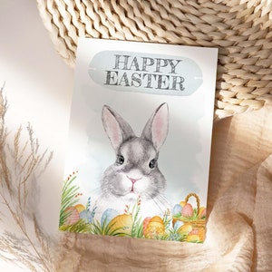 Joyeuses Pâques carte imprimable lapin