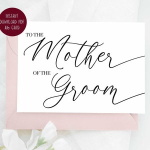 An die Mutter des Bräutigams Hochzeit Karte PRINTABLE