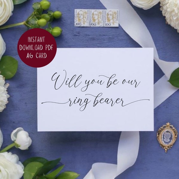 Will You Be Our Ring Bearer Card PRINTABLE A6