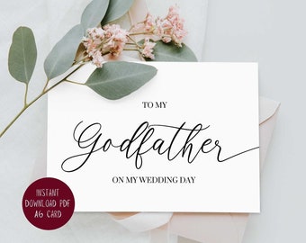 To My Godfather On My Wedding Day Card PRINTABLE