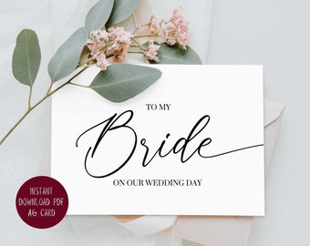 To My Bride On Our Wedding Day Card PRINTABLE