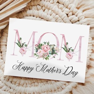 Tarjeta feliz del día de la madre de hija hijo niños imprimible