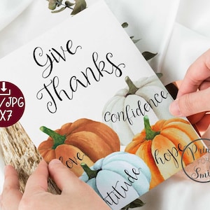 Give Thanks Card Thanksgiving Card PRINTABLE