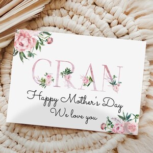 Tarjeta imprimible para el Día de la Madre, regalos felices