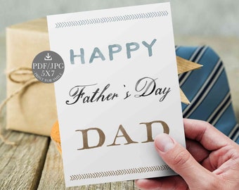 Printable Fathers Day Card From Daughter or Son, Happy Fathers Day Card ...