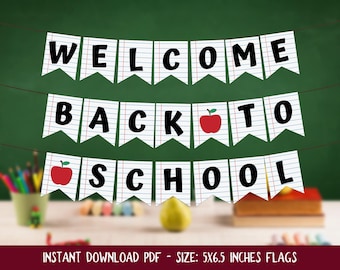 Welcome Back To School Banner PRINTABLE Pennant