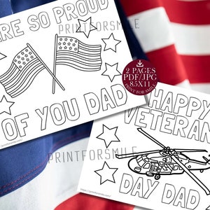 Happy Veterans Day Coloring Pages PRINTABLE - Etsy