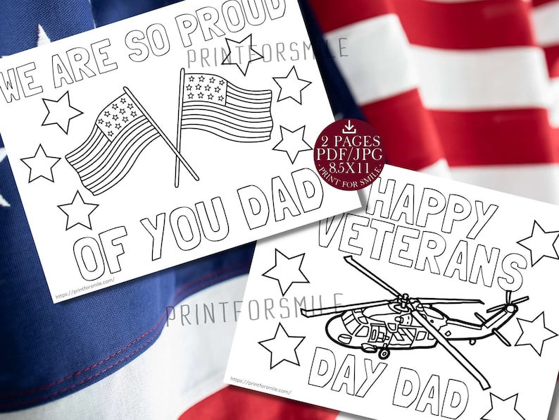 Happy Veterans Day Coloring Pages PRINTABLE - Etsy