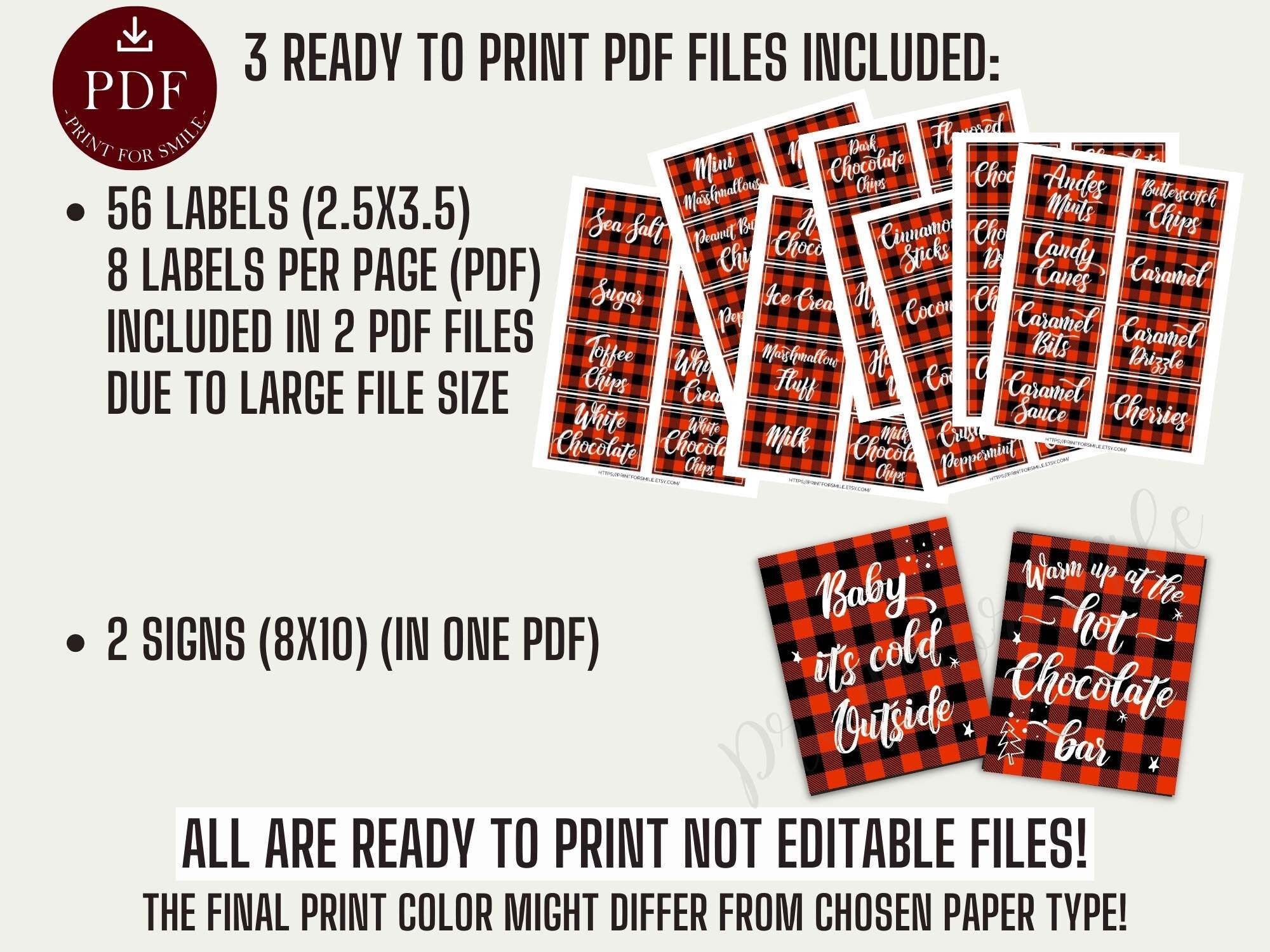 Hot Chocolate Bar PRINTABLE - Etsy