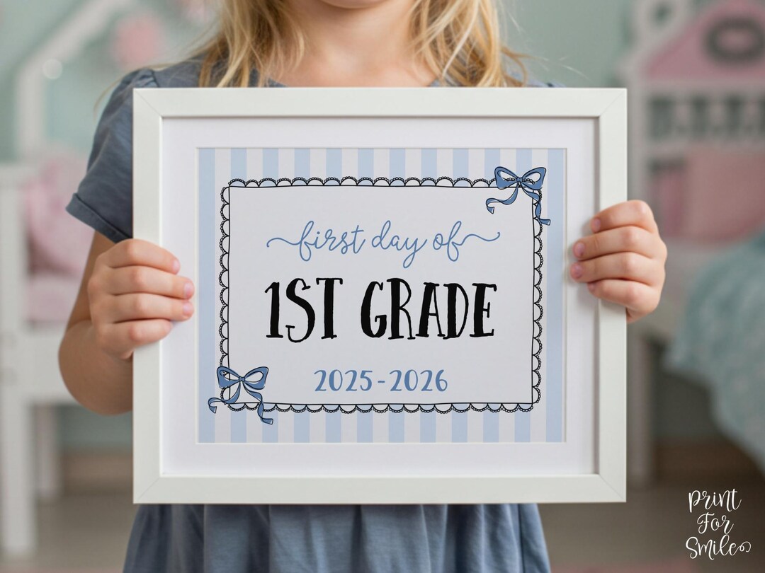 Coquette First Day of First Grade Sign PRINTABLE, 1st Grade Back to ...