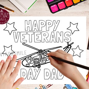 Happy Veterans Day Coloring Pages PRINTABLE - Etsy