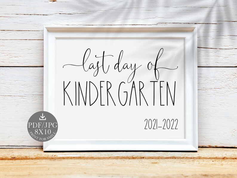 Last Day of Kindergarten Sign Printable 2022 | Etsy Canada